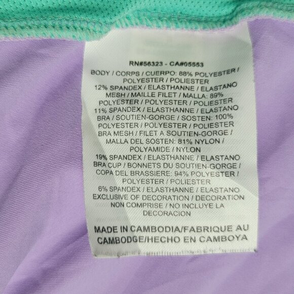 Women Nike Dri Fit Tank Top Size S Purple/Green Colorblock Padded Cross Back - Picture 11 of 13